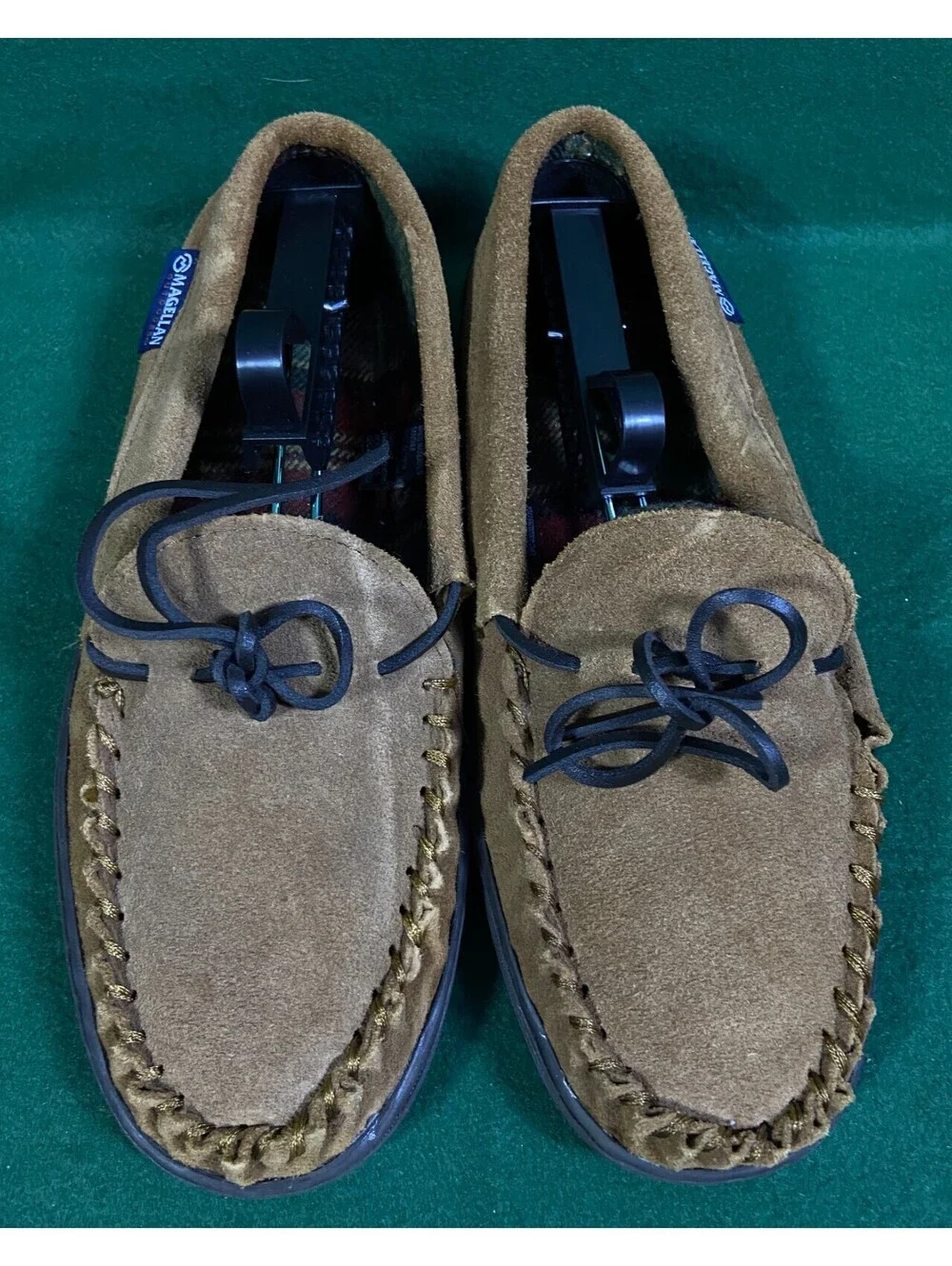Magellan Brown Suede Leather Lace Up Mens Comfort HouseShoe Slippers Sz. 8 EUC!